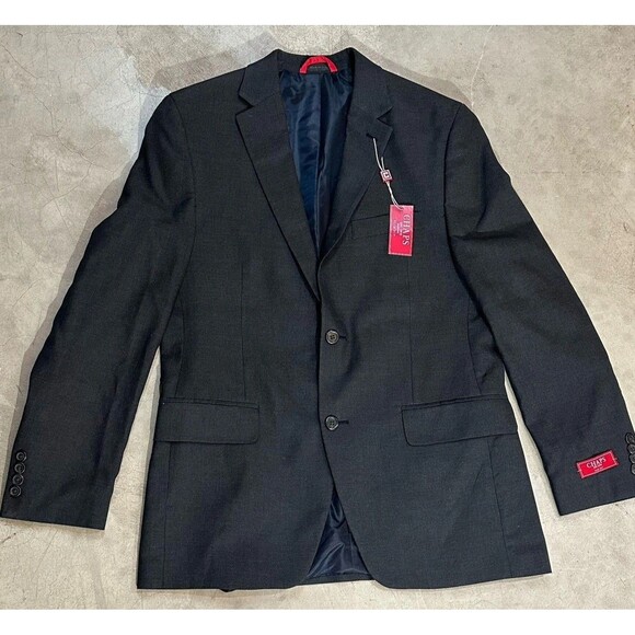 NWT CHAPS Men's Slim Fit 40R Gray Polyester Blend Blazer Sport Coat Jacket - Picture 1 of 16